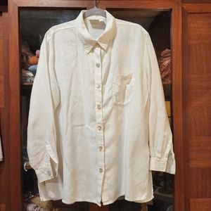 Chico's 100% linen white shirt. Size Large.